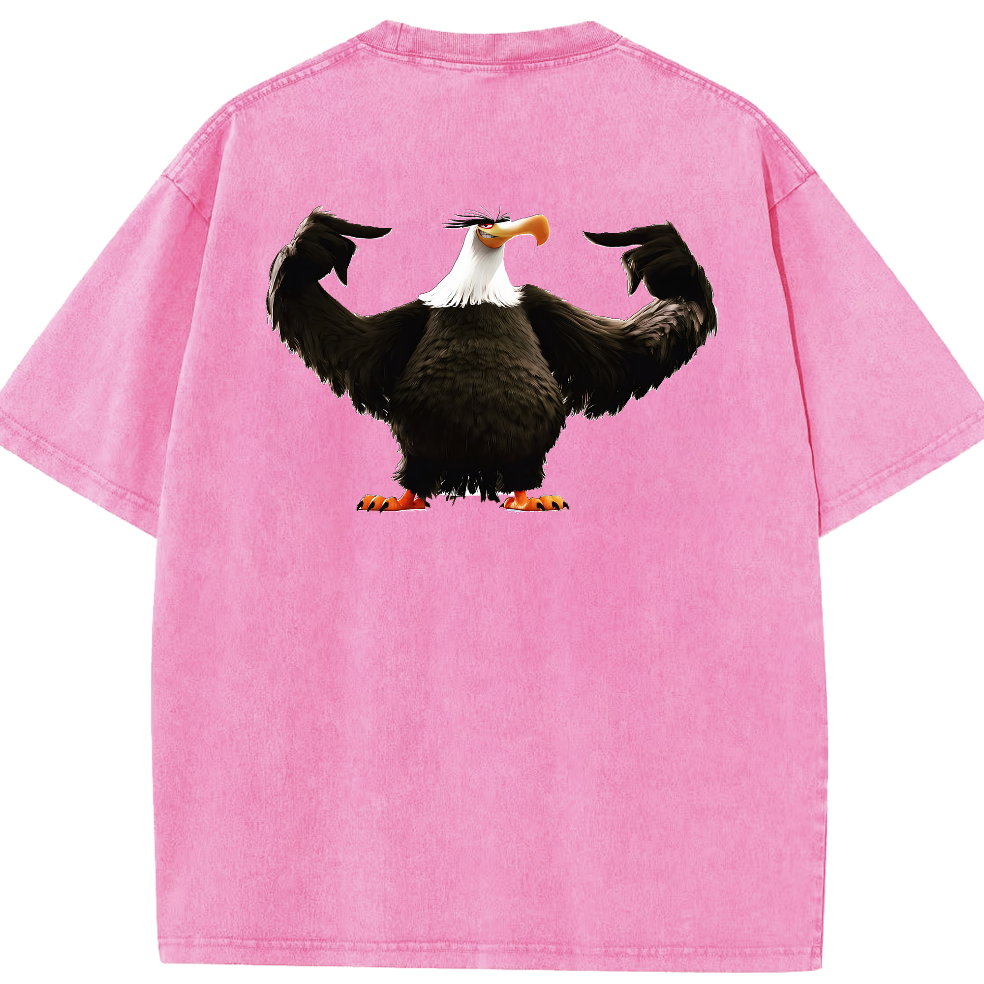 （画像用） Angry Birds アングリーバード 綿100% ヴィンテージ風 半袖Tシャツ（背面プリント）